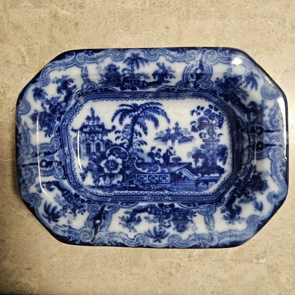SOLD! Flow Blue W. Adams & Co Kyber pattern Antique c.1890's Excellent Condition - Picture 6 of 13